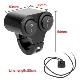 Switch Speaker Car Flasher 12V Headlight Switch Dual Button Control Aluminum Alloy Motorcycle Handlebar 7/8in 22mm