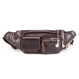 Lachiour Chest Bag Men Genuine Leather Waist Bags High Quality Boys Cowhide Leather Messenger Bag Male Sling Pouch Bag For Phone