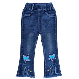 18m-6Years Spring Autumn Little Girls Toddler Baby Jeans Denim Pants Trousers Cowboy Boot Cut 220212
