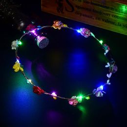 Decorative Flowers & Wreaths Glowing Wreath LED Light Headwear Tourist Attraction Hair Ornaments Hairband Decoration Accessories
