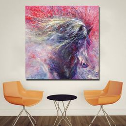 Canvas painting wall Art Prints color Animal red hair Horses Wall Art Pictures Decorative Home Decor Paintings For Living Room