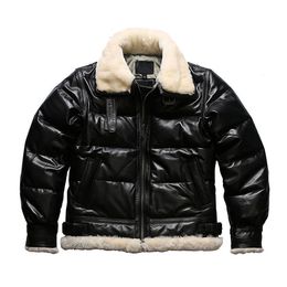 men's leather jacket for winter down parkas thick warm coat windbreakers male bomber jackets outwear overcoat snow tops luxury S-XXXL