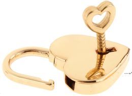 NEWValentine's Small Metal Heart Shaped Padlock Mini Lock with Key for Jewellery Storage Box Diary Book HandBags RRE11961