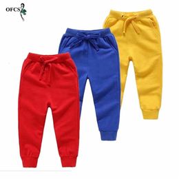 Children Selling Pants Spring Teenage Boy's Sports Toddler Casual Kids Solid Cotton Trousers For Girl's Clothes 1-10 T 211103