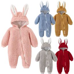 Baby Romper Autumn Winter Clothing Set for Babies Polar Fleece Thicken Girl Snowsuit Jumpsuit Cute born Clothes 0-1 Year 211101