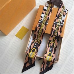 Wholesale double layer 100% silk small streamer women scarves 110x8cm geometry headband no box