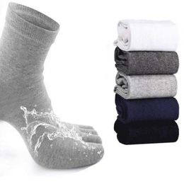 Calzini da uomo Punta unisex Uomo e donna Cinque dita Cotone traspirante Sport Corsa Tinta unita Nero Bianco Grigio Happy Soks