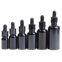 Essential Oil Glass Dropper Bottles Empty Black Cap Refillable Bottles Effective and Strong Eye Droppers