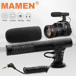 MAMEN 3.5mm Audio Plug Professional Recording Microphone Condensador Camera DSLR Digital Video Camcorder VLOG Microfone