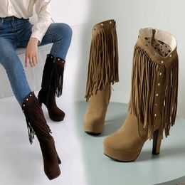 Descuento Botas Largas Con Flecos 2022 en venta en DHgate.com