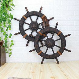 Mediterranean Ship Wooden rudder helm wall decorations Shipping steering wheel Creative Bar wooden decorations Pographic fig 210607