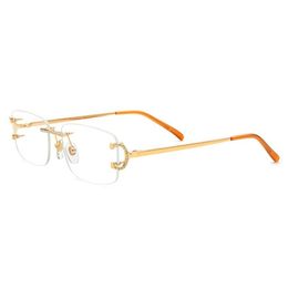 Fashion Sunglasses Frames Belight Optical Men Women Cool Rimless Rhinestone Square Design Glass Prescription Eyeglasses Spectacle Frame Eyew