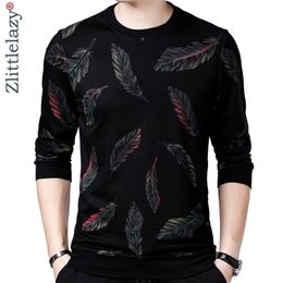 Designer Pullover Feather Men Sweater Mensthin Jersey Knitted Sweaters Mens Wear Slim Fit Knitwear Fashion Clothing 41241 201022