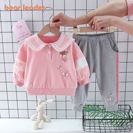 Bear Leader Kids Girls Sweet Princess Clothing Sets Spring Autumn born Cartoon Tops Pants Outfit Children Casual Cute Clothes 210708