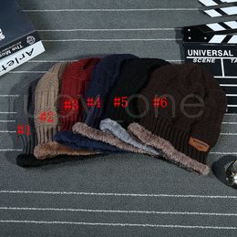 Adult Winter Knitted Hat Beanies Solid Color Warm Wool Knitting Cap Christmas Party Hats 6styles RRA4438