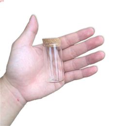 50 PCS 30x60 mm 25 mm Botellas de tubo de cristal de fondo plano con corchos Vacío Té con perfumado Pequeños frascos Deseando estrellas Viales decorativas Cantidad