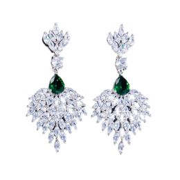 Luxury Wedding Jewellery Brand Earrings Designer Fashion Bridal Dangle Jewellery Statement Crystal Flower Pendant Earings