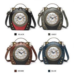 Wholesale Women Novelty Bag Clock Shape Phone Purse Vintage Crossbody Messenger Clutch Bag Cool Gift Item