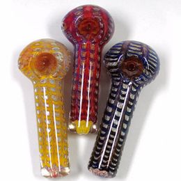 Colourful Handmade Snake Skin Pipes Pyrex Thick Glass Dry Herb Tobacco Smoking Handpipe Oil Rigs Innovative Design Luxury Decoration Philtre Holder DHL Free
