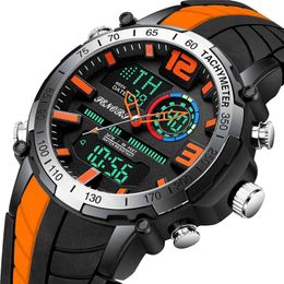 Men Watch Top Brand Luxury Fashion Dual Display Wristwatch Analog Digital Sports Waterproof Clock Relogio Masculino 210804
