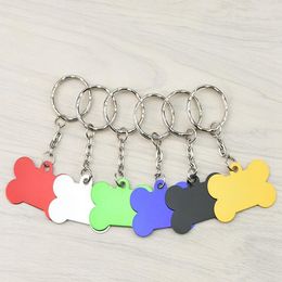 Fashion Dog Leashes Tag Oval Bone Shape Pet ID Card Pure Colors Aluminum Alloy Candy Color Dogs Tags WY342 ZWL