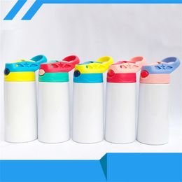 sublimation straight 12oz kids water bottle Stainless Steel sippy cup double wall kids cups cute kids tumbler 63 V2
