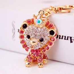 Cute 4 Colour Cartoon Lion Keychain Lady Bag Accessories Memorial Gift Animal Keychain Metal Pendant