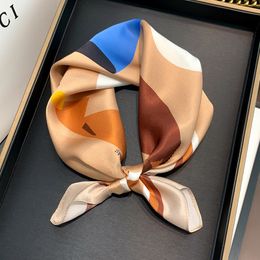 Fashion Hair Scarf Women Handkerchief Female Square100% Pure Silk Scarves Luxury Brand Shawls Wraps Foulard