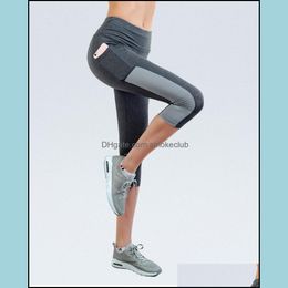 Supplies & Outdoors Lu-41 Yoga Outfit With Logo For Women Quick-Drying Nude Fitness Pants Sweating Running High-Waist Hip-Lifting Sports Cro