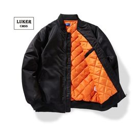 LUKER CMSS Mens Pilot Jackets Cotton Padded Army Bomber Jacket Coat Autumn Winter Male Military Motorcycle 211126