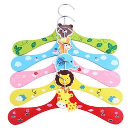 50pcs Cute Cartoon Animals Pet Dog Wooden Hanger Kids Clothes Baby Children 6 Styles Hangers DHL Free ship