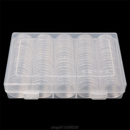 100 Coin Holder Capsules 27mm Round Box Plastic collectibles Storage Organiser M19 21 Dropship 211112