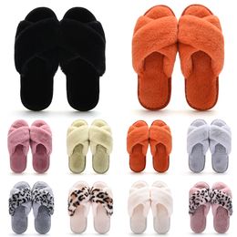 Wholesale Classics Winter Indoor Slippers for Women Snow Fur Slides House Outdoor Girls Ladies Furry Slipper Flat Platforms Soft Comfortable Shoes Sneakers 36-41