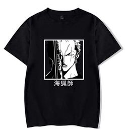 Uniex Anime One Piece Short Sleeve O-neck Loose Print Anime T-shirt Y0809