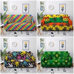 Elastic Sofa Covers for Living Room Maple Leaf Slipcovers Stretch Couch Protector 1/2/3/4 Seater 211116