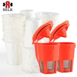 Design Reusable K Carafe Filters For Keurig 2.0 Cafeteira Refillable Coffee Capsules KCup Get 100pc Disposable Paper Filter 210607