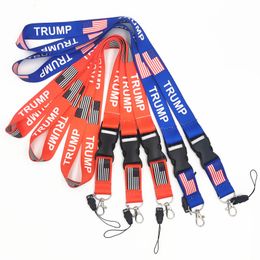 Trump Lanyards Keychain Party Favour USA Flag ID Badge Holder Key Ring Straps for Mobile Phone