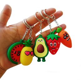 10pcs/Lot Girl Heart Simulation 3D Avocado Keychain Bag Coin Purse PVC Soft Toy Pendant G1019