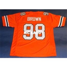 001 #98 JEROME BROWN CUSTOM UNIVERSITY OF MIAMI HURRICANES JERSEY SNAKE College Jersey size s-4XL or custom any name or number jersey