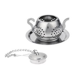 2021 Loose Teapot Shaped Tea Leaf Infuser Spice Stainless Steel Drinking Infuser Herbal Philtre Teaware Tools