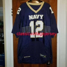 Stitched custom Navy Midshipmen Football Jersey Navy Gold #12 Men Women Youth Jersey XS-6XL