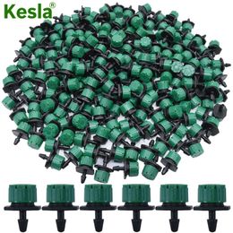 Watering Equipments KESLA 30-800PCS Garden 1/4'' Adjustable Micro Nozzle Dripper Drip Irrigation System 4/7MM Hose Plant Sprinkler Emitter