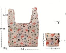 NEWPortable Folding Storage Bag Square Fashion Environment-Friendly Polyester Shopping Bag Fruit Vegetables Handbag EWE6418