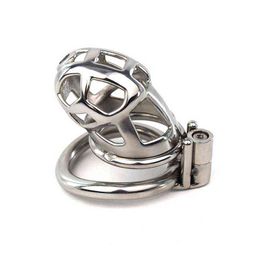 Cockrings Curved Stainless Steel Male Chastity Device Cock Cage For Men Metal Locking Belt Ring Sex Toys Penis Sleeve 1124