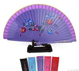 Other Home Decor Random Colour European Style Hand-Painted Flower Designs Spanish Wood Fan Chinese Handicraft 60Pcs