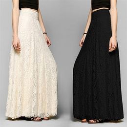 Fashion White Silver High Waist Party Wear Maxi Female Pleated Skirts Style Womens Ladies Long Summer Skirt 210721
