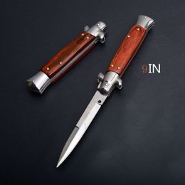 The 9 Inch Red Godfather Stiletto Mafia Horizontal Folding knife Automatic Pocket knives EDC Tools C07 A07 BM42 BM51