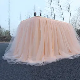 Tutu Tulle Table Skirt Elastic Mesh Tableware Tablecloth For Wedding Party Decoration Home Textile Accessories271m