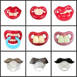 100pcs Cute Funny Dummies Pacifier Baby Novelty Maternity Toddler Child Teething Nipples funny Moustache tooth Pacifiers 155 Y2