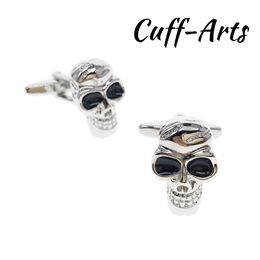 for Men Skulls Silver Color Cuff Jewelry Mens Gifts Vintage Cufflinks Gemelos by Cuffarts C10374